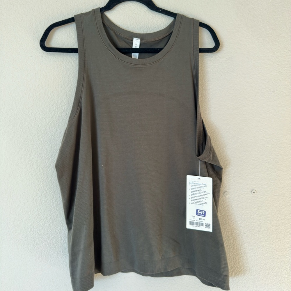 lululemon dark olive swiftly breeze tank top
